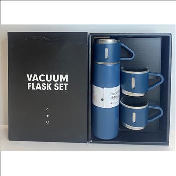Vacuum Flask Gift Set Double Wall Stainless Steel, Business Gift, Travel Mug Cup Set, Bottle Vacuum Flask Set (Blue)