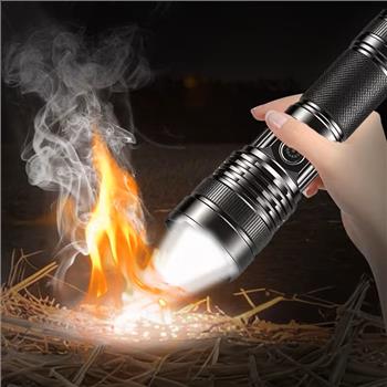 High Brightness Ignition Flashlight: 21700 Lithium Battery 3200mAh Ultra Long Endurance, Suitable for Outdoor Survival/camping/fishing/power Outage/night Riding, COB Side Light And Fresnel Lens (battery Not Included)