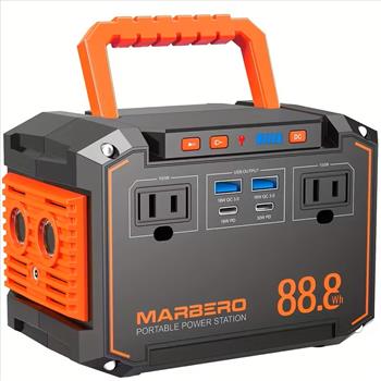 88.8WH Solar Generator Portable Power Station with 30W Solar Panels, 24000mAh Solar Power Bank AC DC USB Ports for Outdoor Solar Lights, Camping Tents, Emergency Outdoor Home Use, CPAP, Fans, Laptops, Emergency, Gifts (Solar Panel Optional)