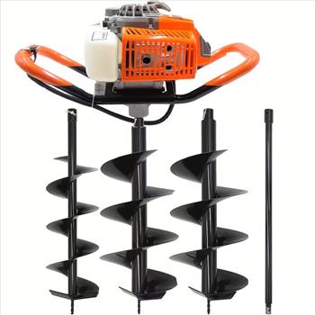62CC Auger Post Hole Digger With 2 Auger Drill Bits(6