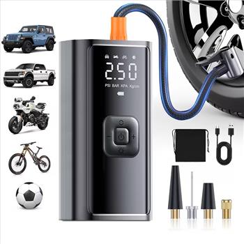 Portable Air Compressor Tire Inflator, 150PSI Portable Air Pump for Car Tires with 25000Mah Battery, 2X Faster Inflation Electric Air Pump with Digital Pressure Gauge for Car, Bike, Motorcycle, Ball.