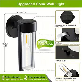 Powered Outdoor Wall Lights Come in Sets of 2 Or 4, Equipped with Smart Light Sensors That Function from Evening Until Morning. These Outdoor Porch Lights Are Rated IP55 for And Utilize Solar Energy