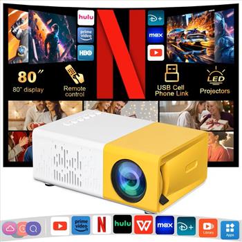 Compact Mini Projector - Works with IOS, Android, Windows, And More - Includes Remote Control, Ideal for Smartphones, PS4, And USB Devices