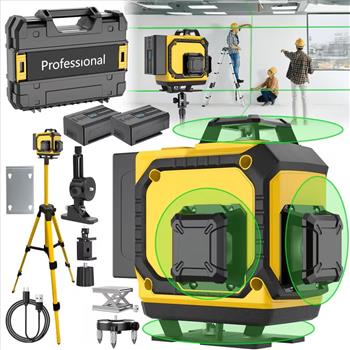 16-line 4D Laser Level 360° Self-leveling Rotating Crosshead Measurement - High-precision Tool with Rechargeable Battery, Precise Laser Line To Help with Quick and Accurate Positioning, Leveling and Alignment During Decoration, Home Tool