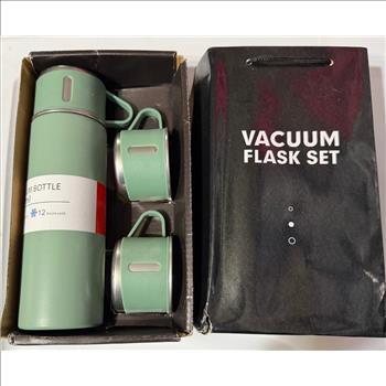 Vacum Flask Stainless Steel Thermo 500ml/16.9oz Vacuum Insulated Bottle with Cup for Coffee Hot drink and Cold drink water flask Birthday,Valentine Gift Set .(Green,Set)
