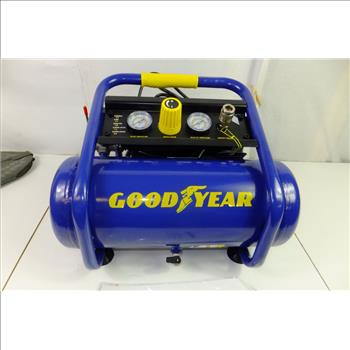 New In The Box Goodyear Quiet Air Compressor 2 GAL Roll Cage Design $150 at Lowes