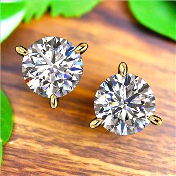 1/2 Carat Diamond Stud Earrings 14K Gold