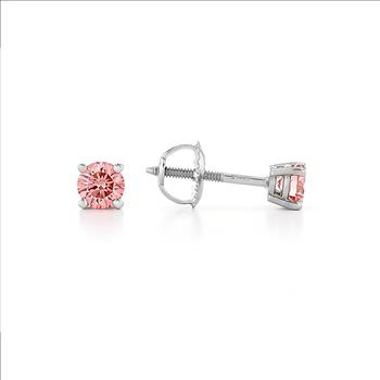.50 Ct Pink Diamond Studs Earrings Low Reserve