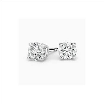 2.00 Ct Diamond Stud Earrings 14K White Gold Low Reserve