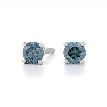 1.00 Ct Blue Diamond Stud Earrings Low Reserve