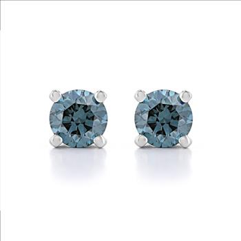 1.00 Ct Blue Diamond Stud Earrings Low Reserve