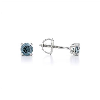 1.00 Ct Blue Diamond Stud Earrings Low Reserve