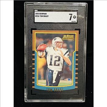 Graded Tom Brady 2000 Bowman Rookie Card #236 SGC 7 NM