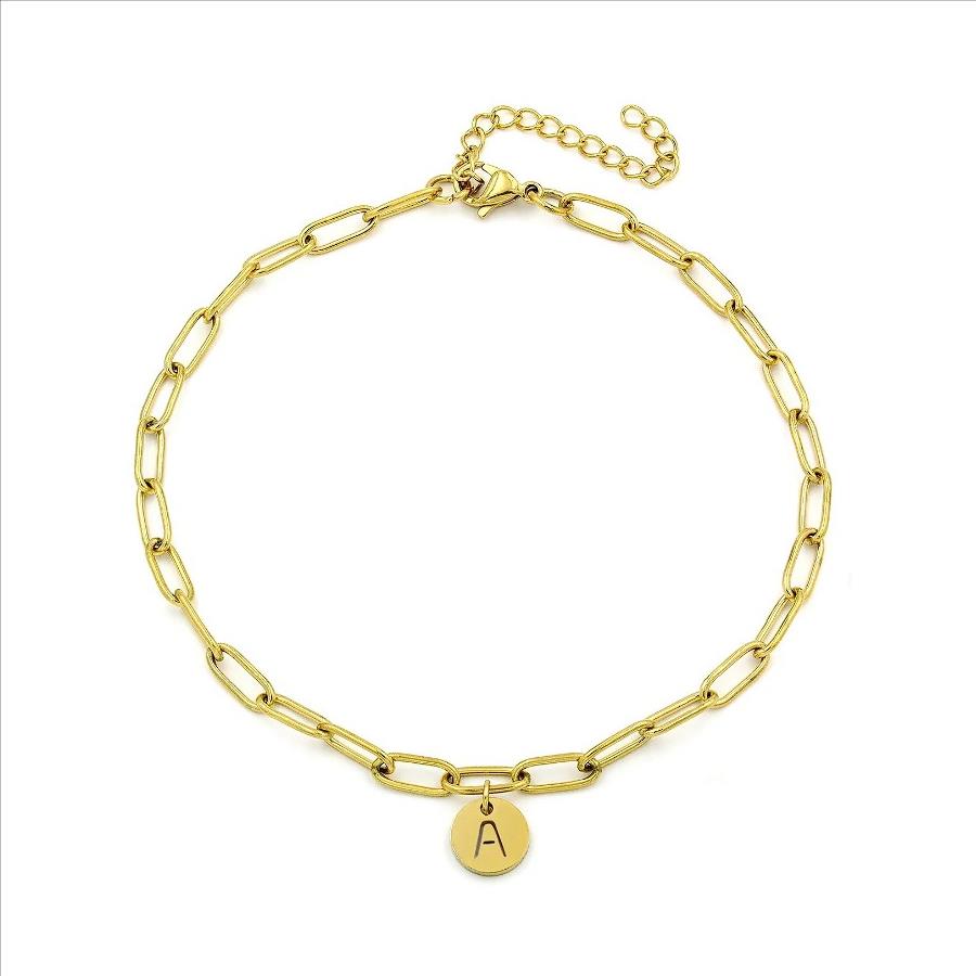 Gold Anklet Stainless Steel Initial Anklet Stainless Steel Initial