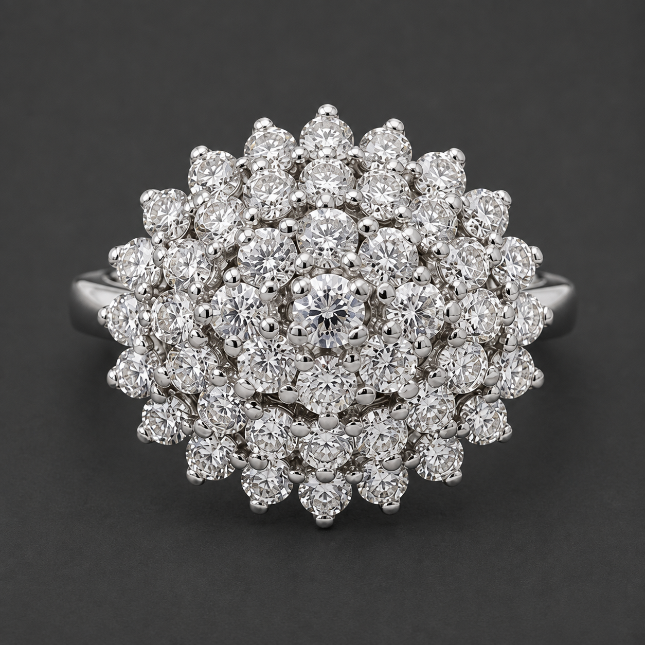 925 Sterling Silver 0.08 Ct Round Cubic Zirconia Ring 7 US Ring Size