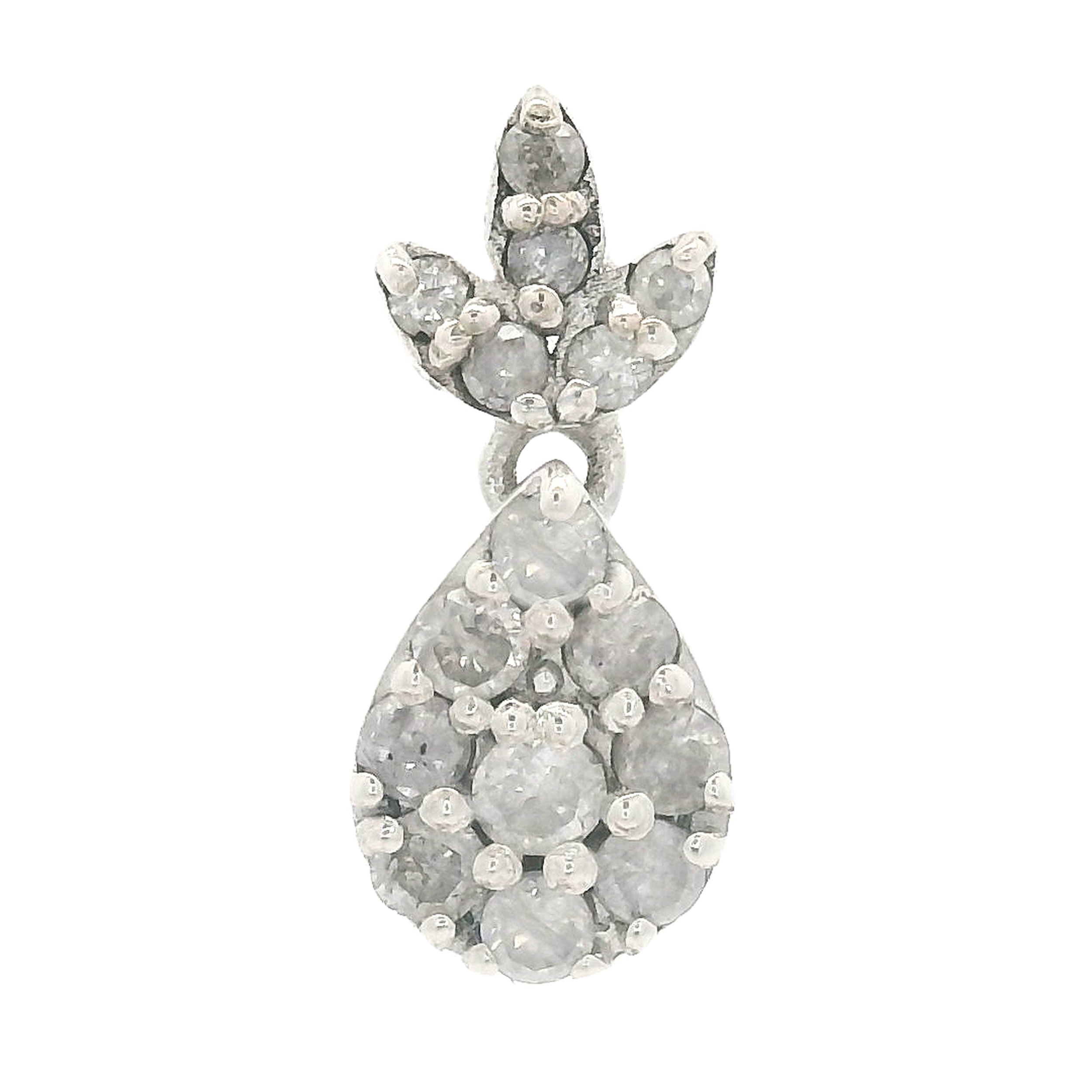 925 Sterling Silver 0.21 Ct Round Diamond Pendant