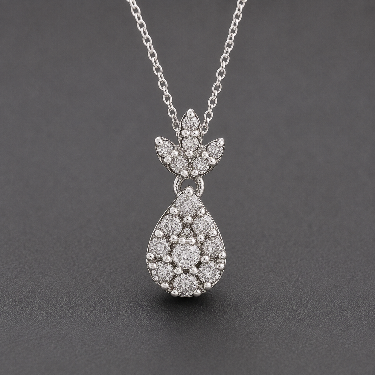 925 Sterling Silver 0.21 Ct Round Diamond Pendant