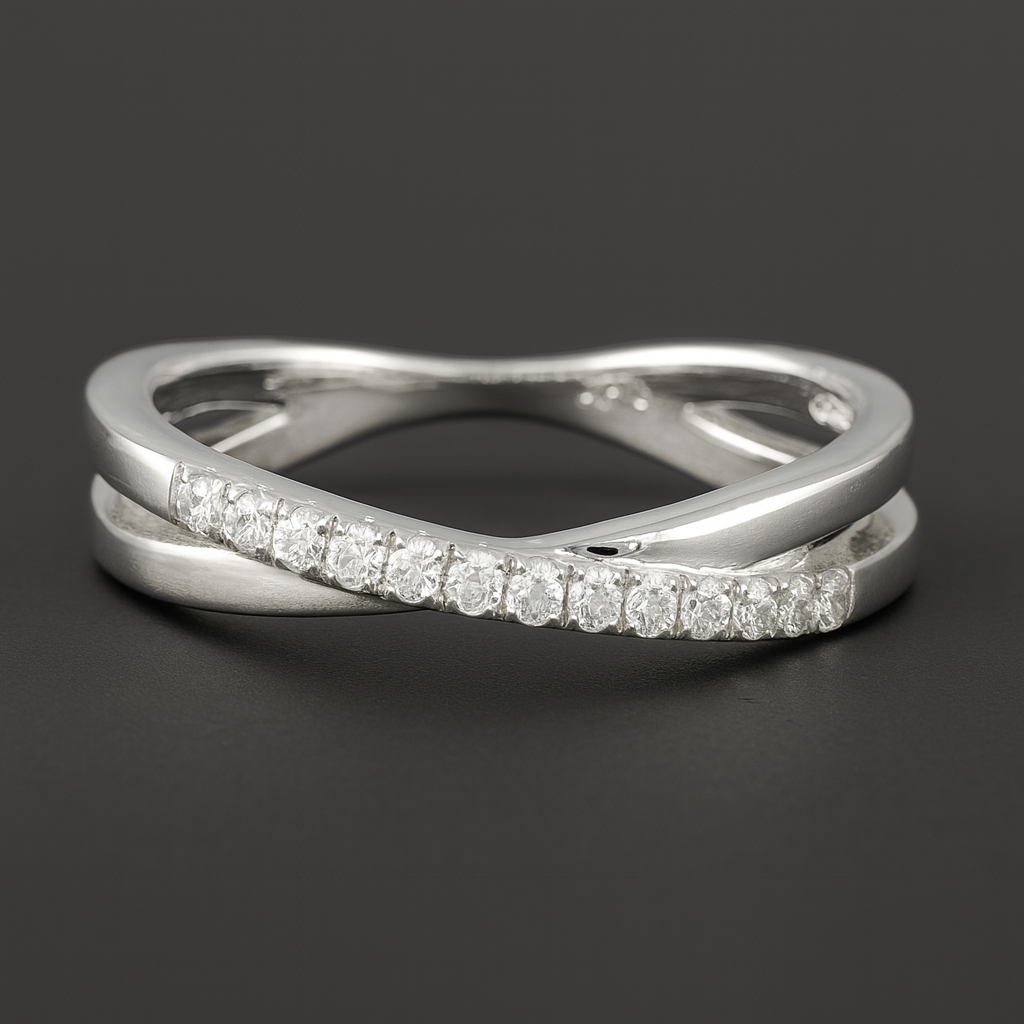 925 Sterling Silver 0.40 Ct Round Cubic Zirconia Ring 7 US Ring Size