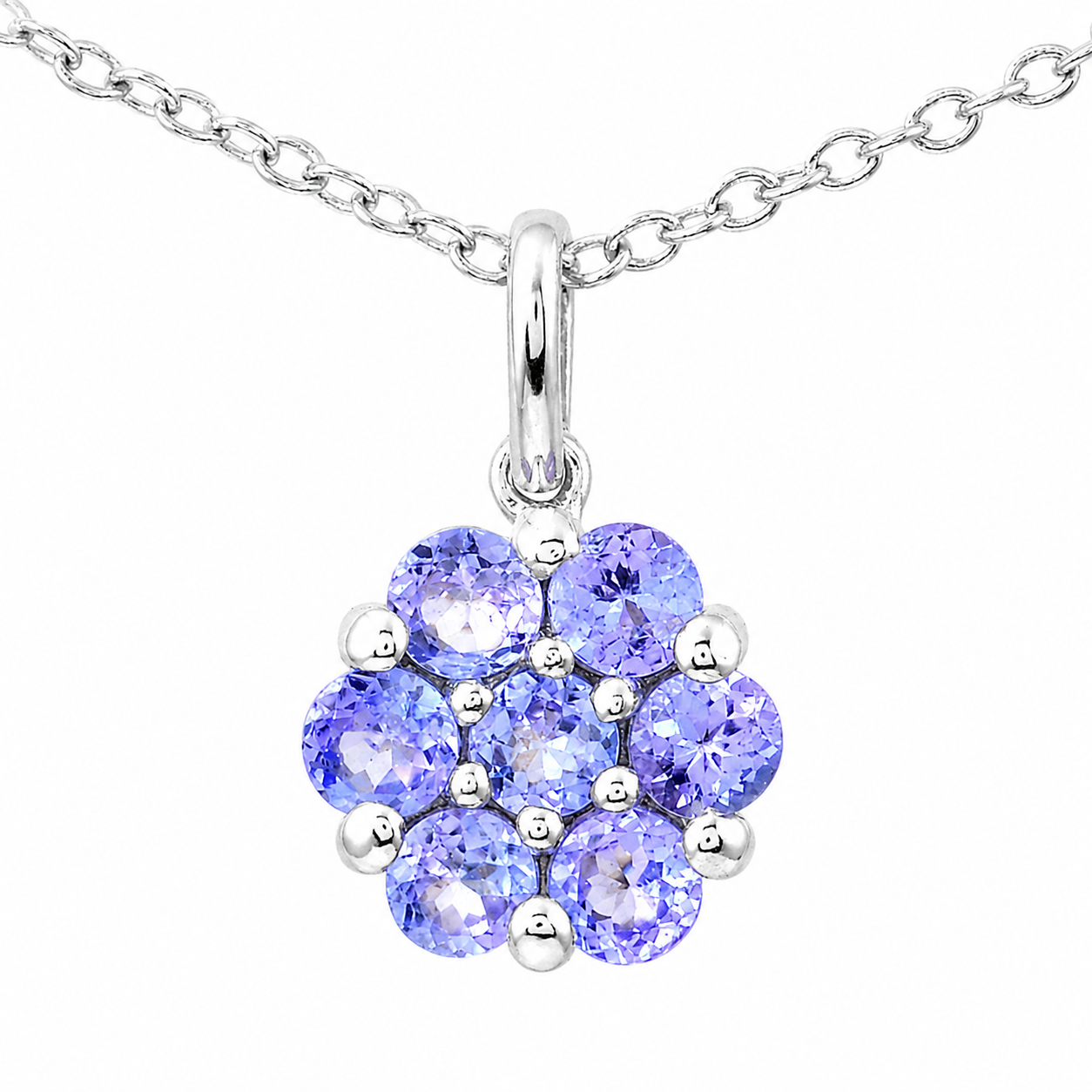 925 Sterling Silver 0.79 Ct Round Tanzanite Pendant