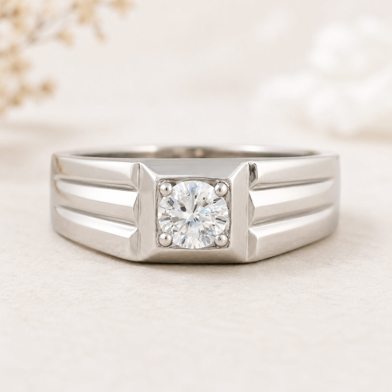 925 Sterling Silver 0.82 Ct Cubic Zirconia Ring 7 US Ring Size
