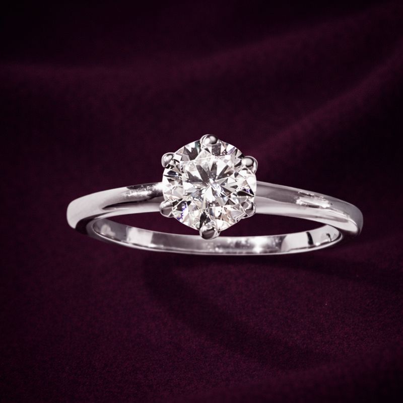 925 Sterling Silver 1.00 Carat Moissanite Ring in Sterling Silver  Ring 7 US Ring Size