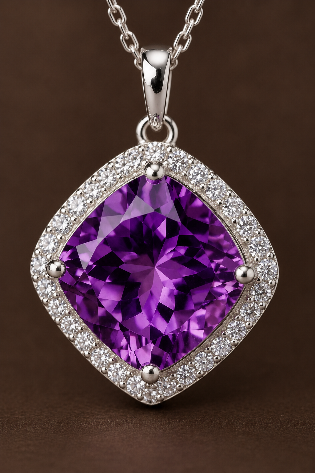 925 Sterling Silver 1.10 Ct Round Cubic Zirconia Necklace
