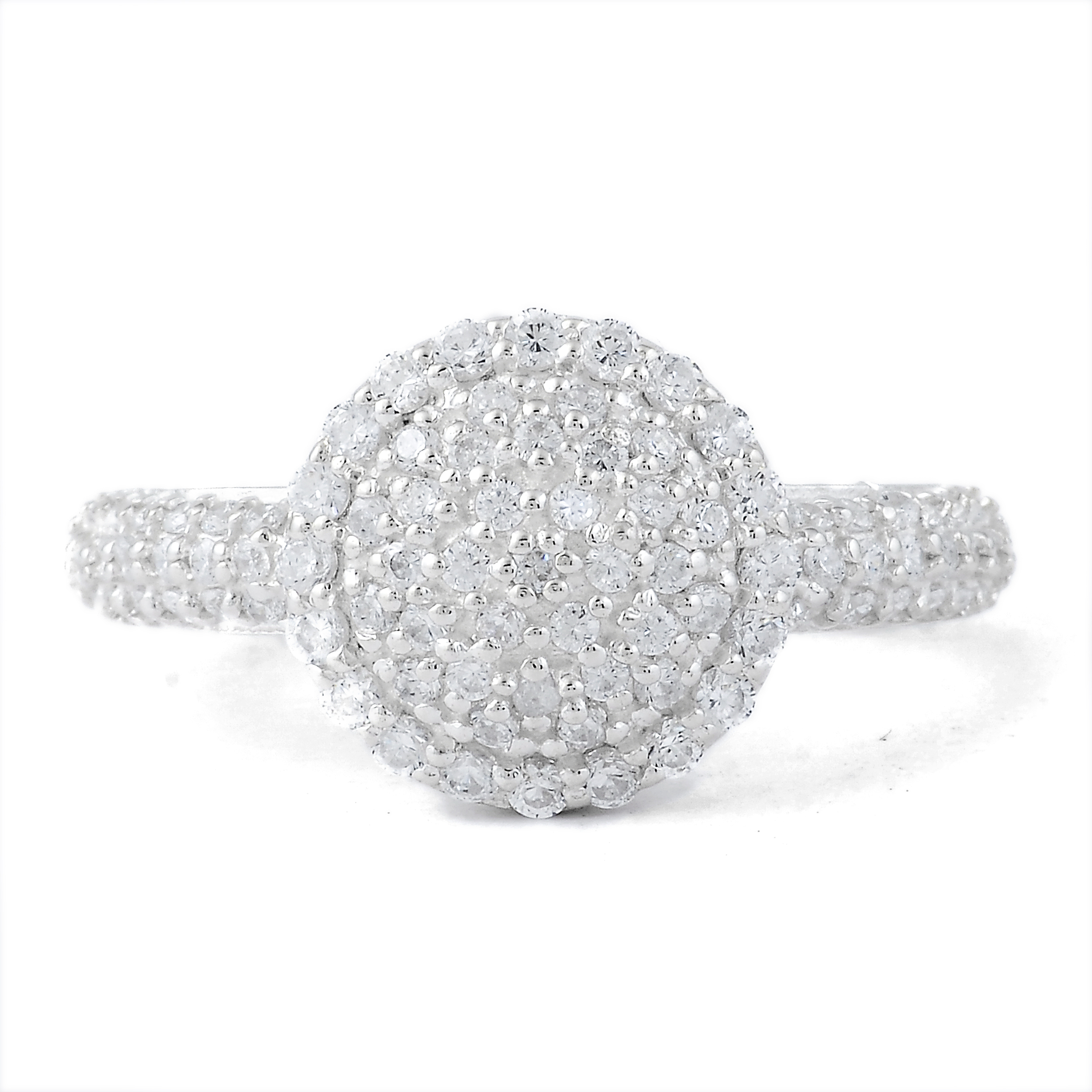 925 Sterling Silver 1.14 Ct Round Cubic Zirconia Ring 7 US Ring Size