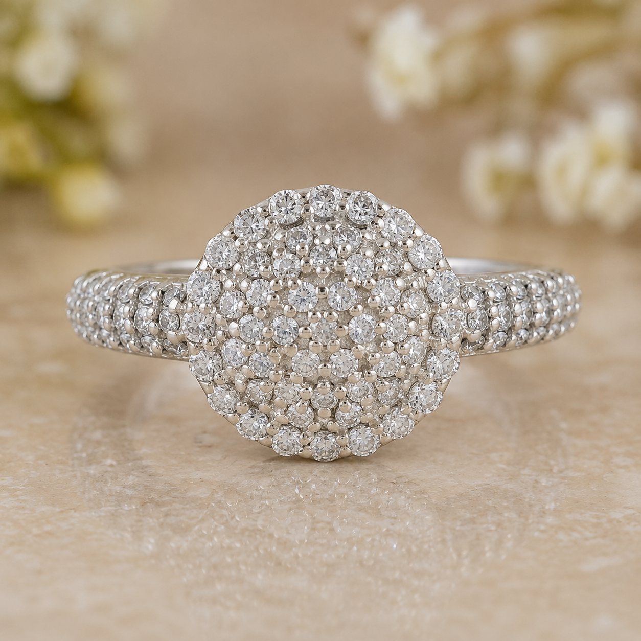 925 Sterling Silver 1.14 Ct Round Cubic Zirconia Ring