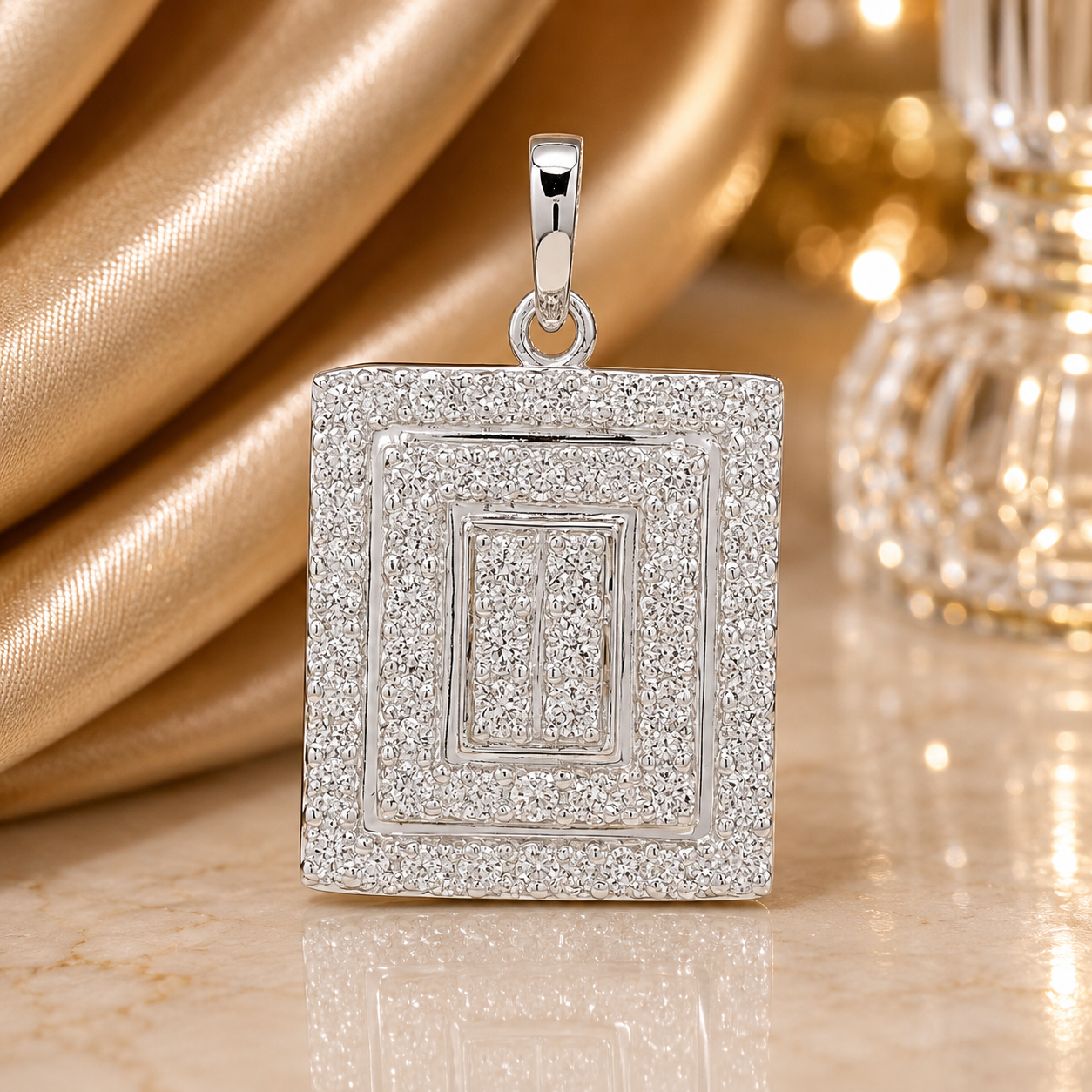 925 Sterling Silver 1.69 Ct Round Cubic Zirconia Pendant