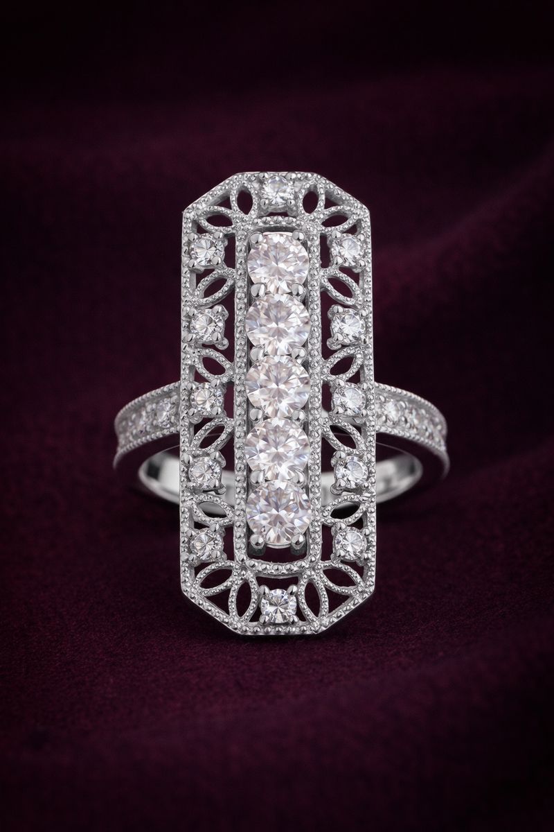 925 Sterling Silver 1.75 Ct Round Moissanite Women Ring 7 US Ring Size