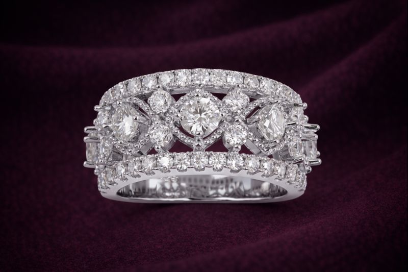 925 Sterling Silver 2.49 ct. t.w. Moissanite Ring in Sterling Silver Ring 9 US Ring Size