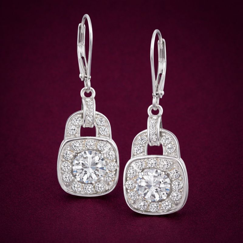 925 Sterling Silver 3.02 Ct Round Moissanite Women Earrings