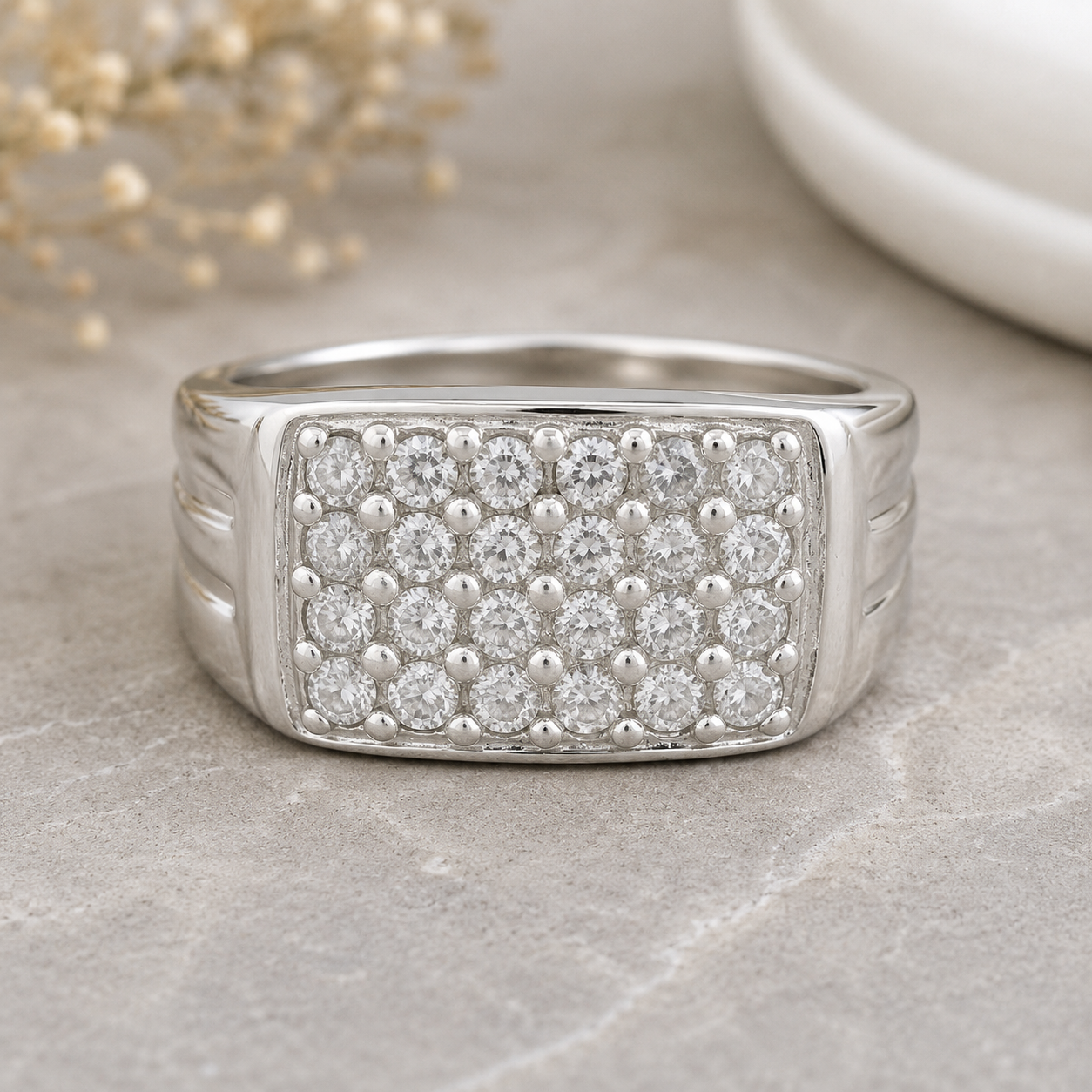 925 Sterling Silver 5.40 Ct Cubic Zirconia Ring 9 US Ring Size