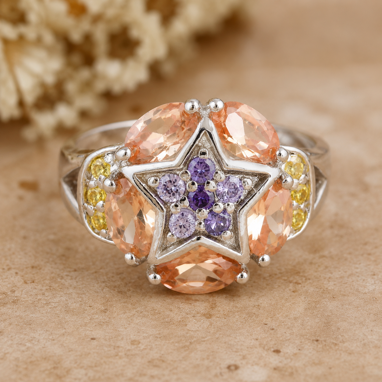 925 Sterling Silver 8.01 Ct Cubic Zirconia Ring 5 US Ring Size
