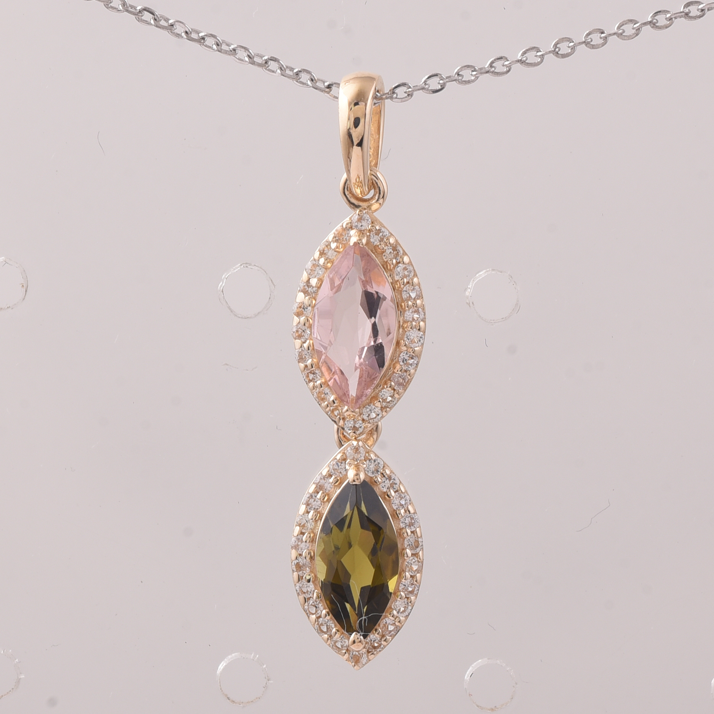 9K Gold 1.03 Ct Marquise Tourmaline Pendant