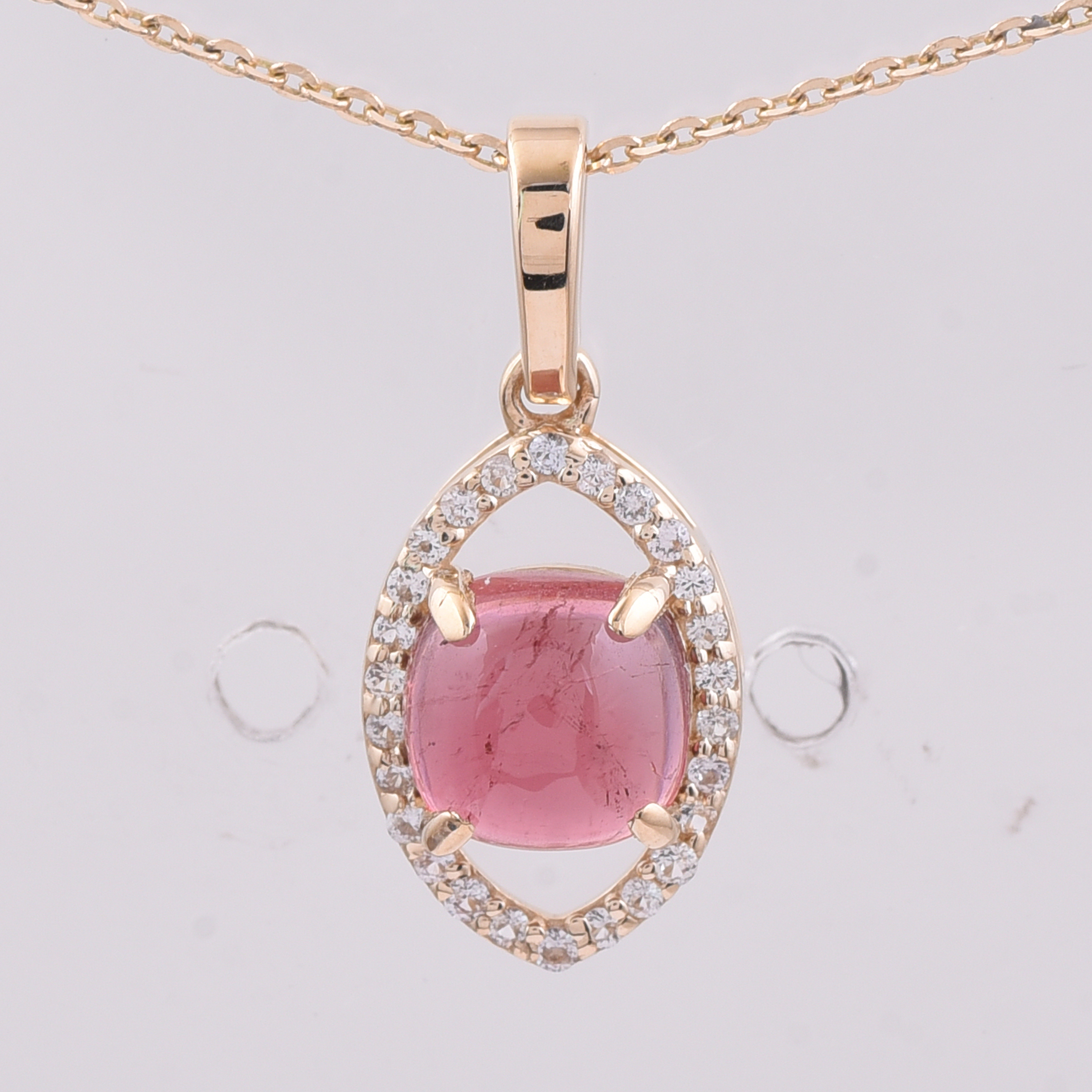 9K Gold 1.31 Ct Cushion Tourmaline Pendant
