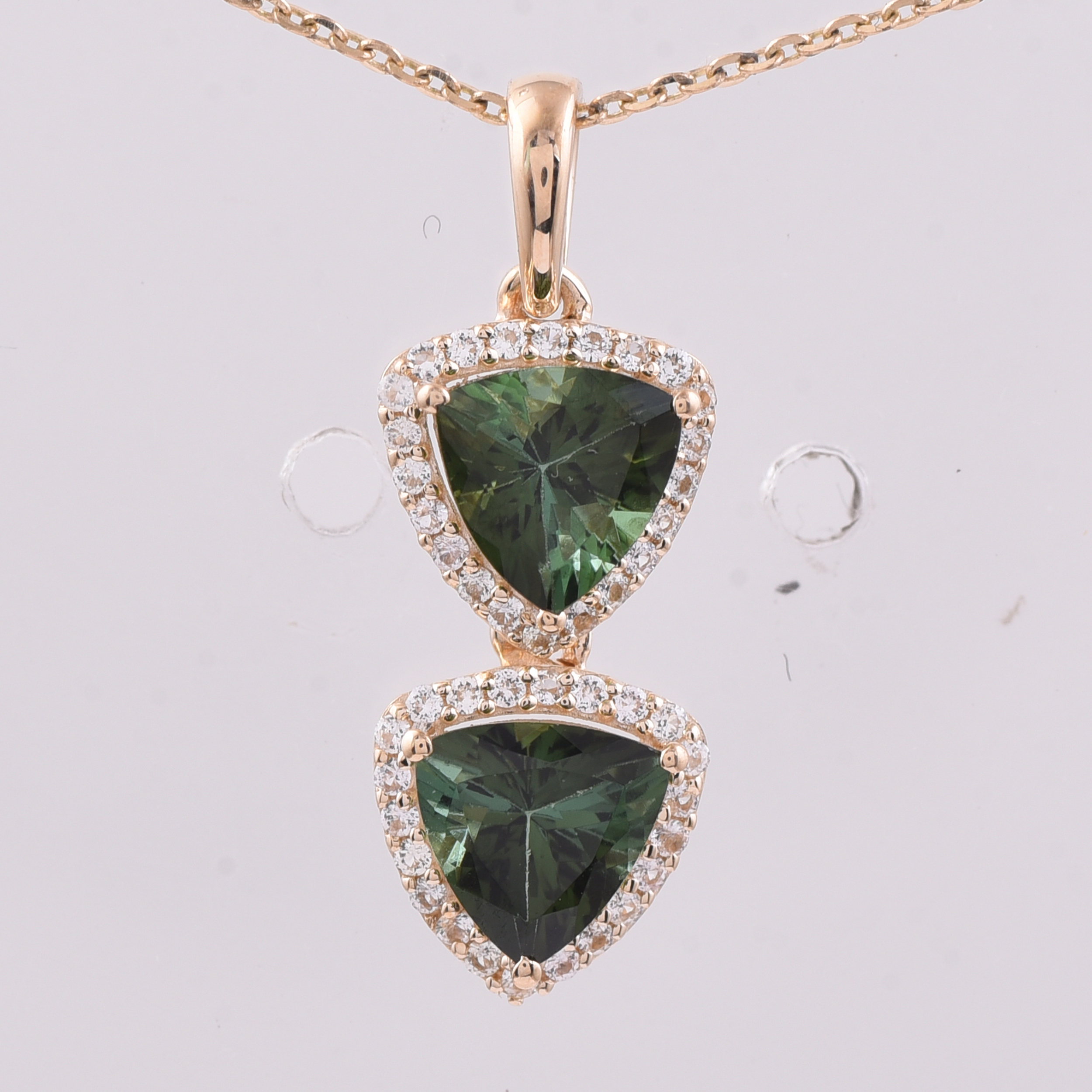 9K Gold 1.61 Ct Trillion Tourmaline Pendant
