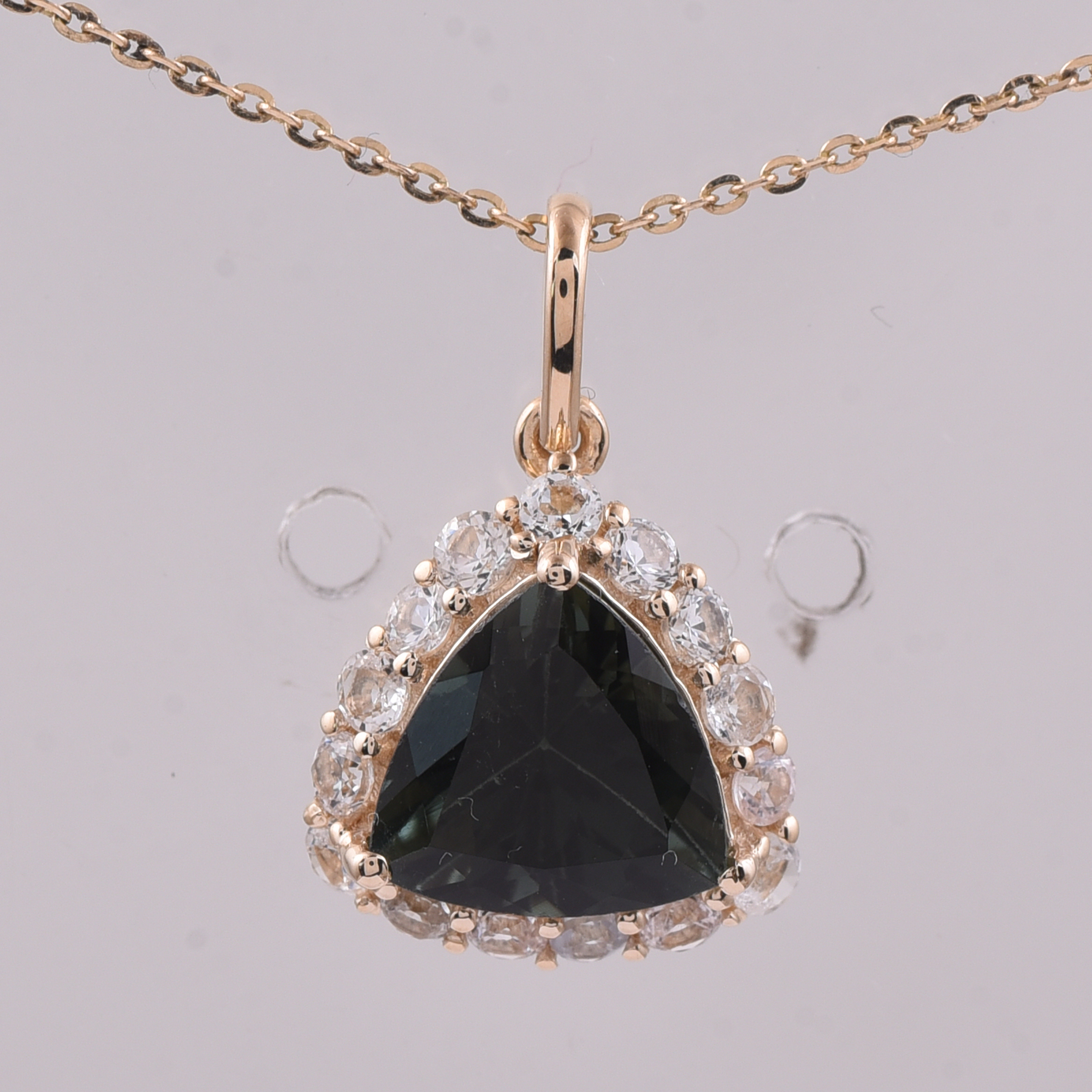 9K Gold 2.67 Ct Trillion Tourmaline Pendant