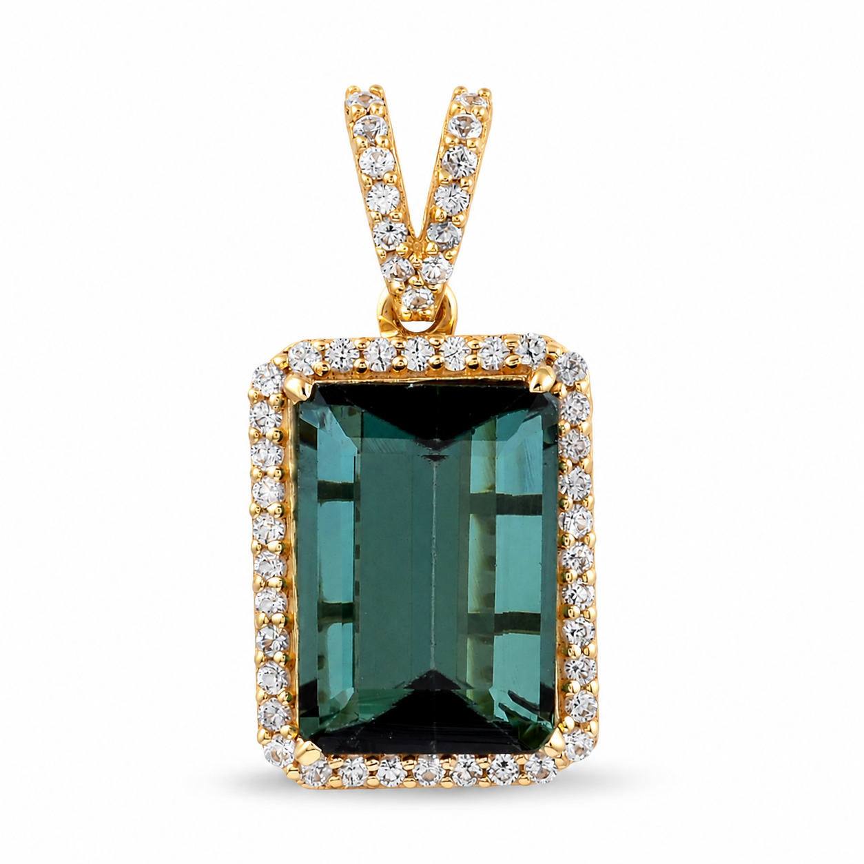 9K Gold 3.19 Ct Octagon Tourmaline Pendant