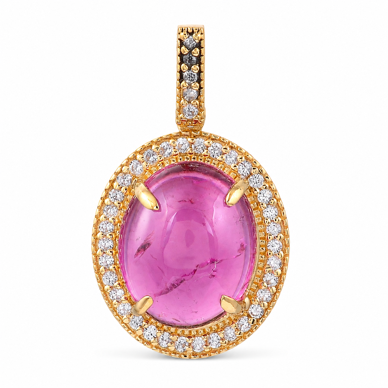 9K Gold 3.25 Ct Oval Tourmaline Pendant