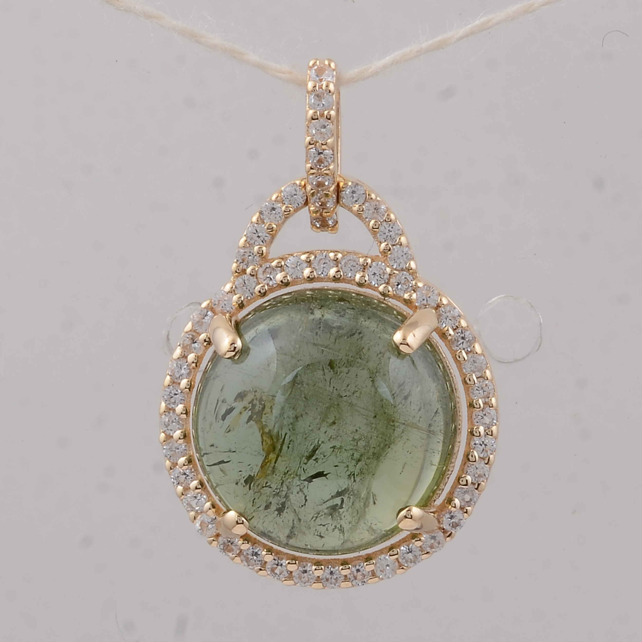 9K Gold 4.22 Ct Round Tourmaline Pendant