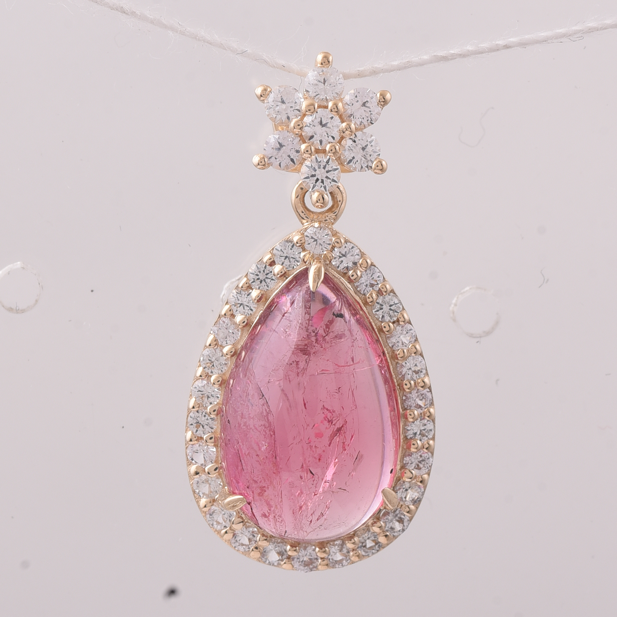 9K Gold 5.58 Ct Pear Tourmaline Pendant