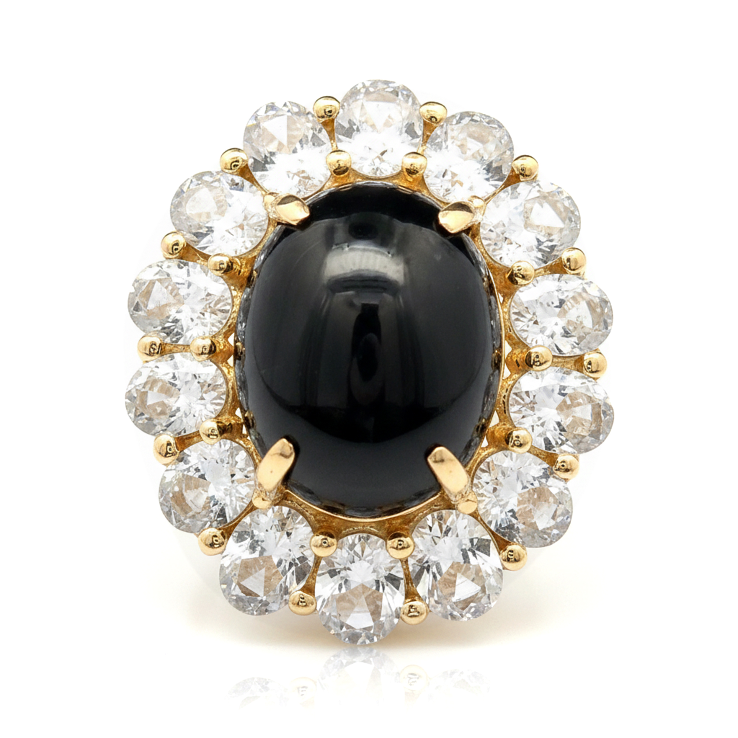 9K Gold 7.91 Ct Oval Sapphire Ring 7 US Ring Size