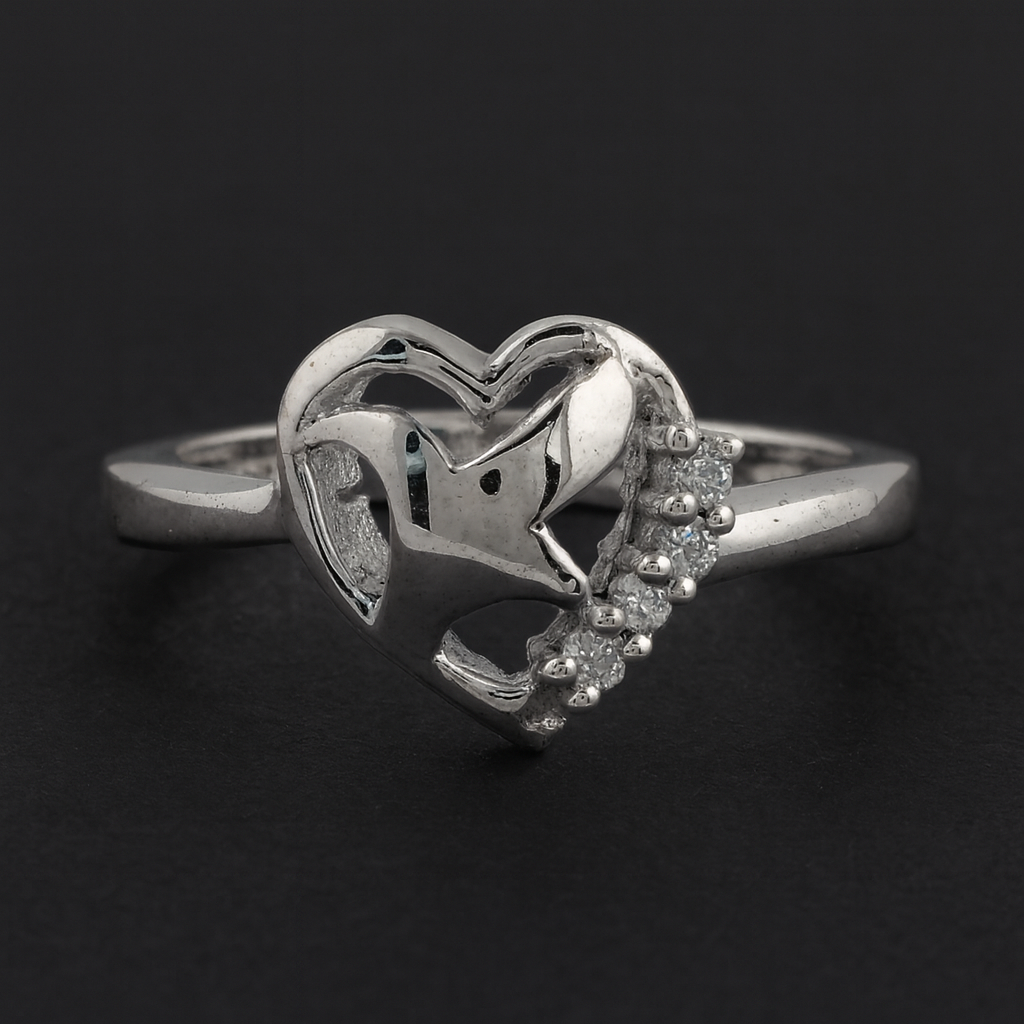 NO RESERVE 0.08 Ct Round Cubic Zirconia 925 Sterling Silver Ring