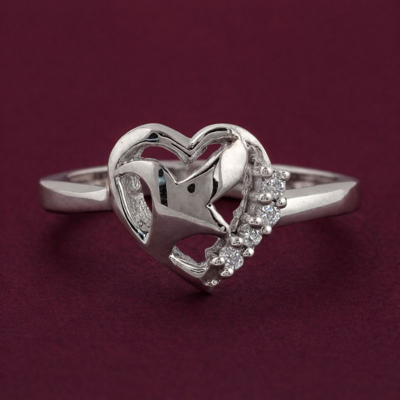 NO RESERVE 0.08 Ct Round Cubic Zirconia 925 Sterling Silver Ring