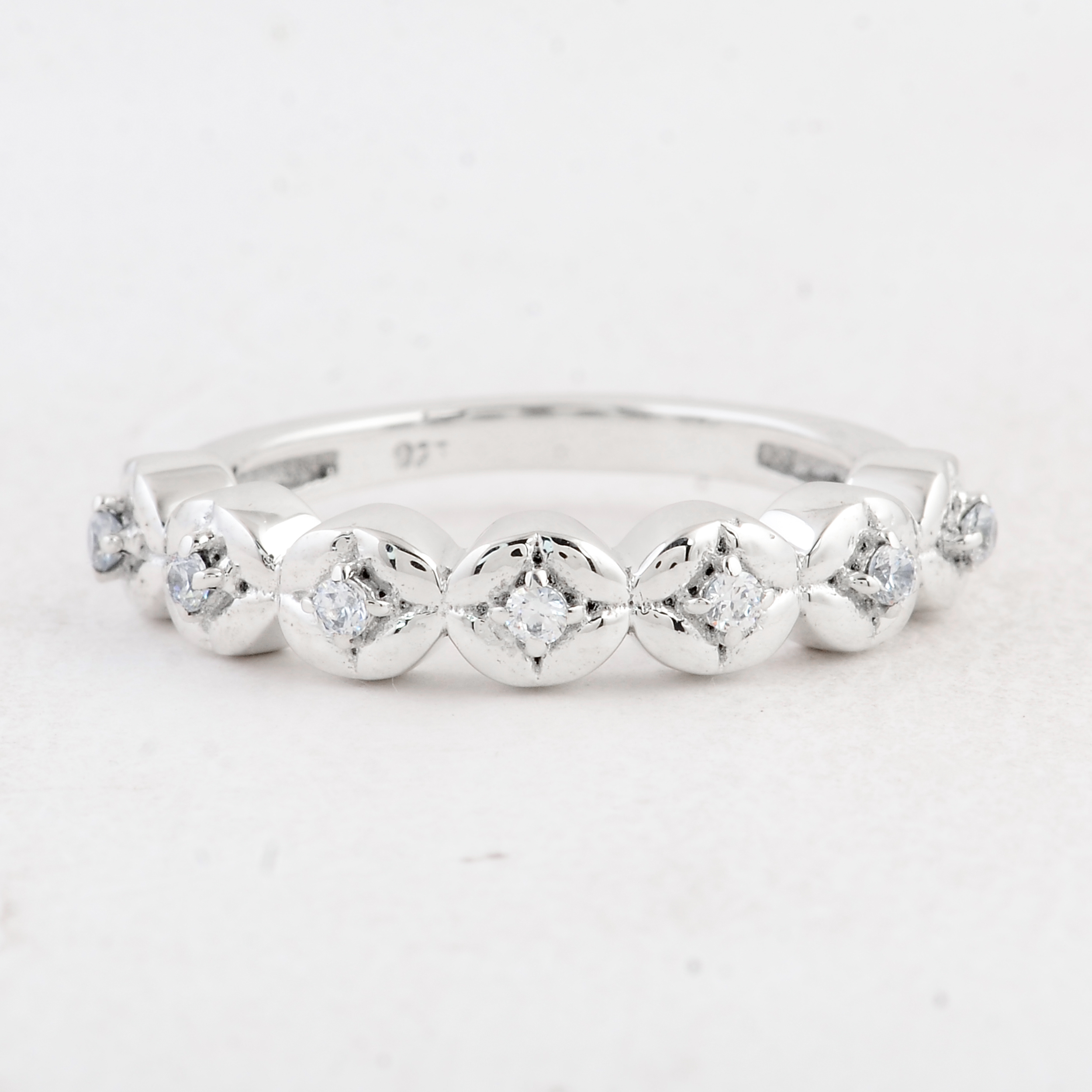 NO RESERVE 0.27 Ct Round Cubic Zirconia 925 Sterling Silver Ring