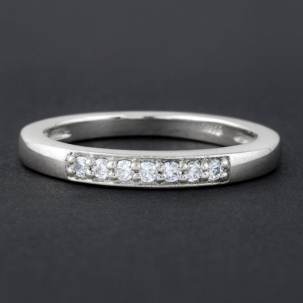 NO RESERVE 0.28 Ct Round Cubic Zirconia, 925 Sterling Silver Ring