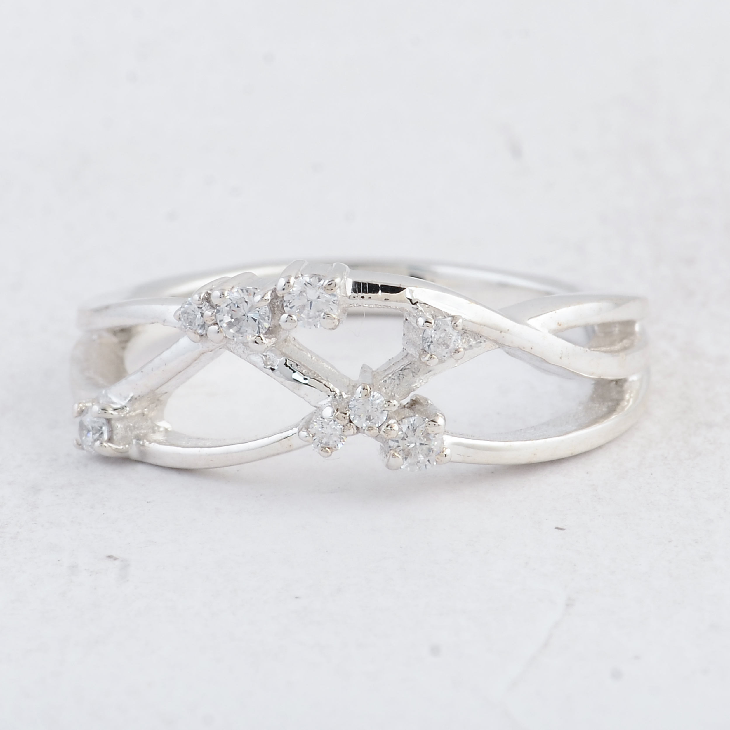 NO RESERVE 0.31 Ct Round Cubic Zirconia 925 Sterling Silver Ring