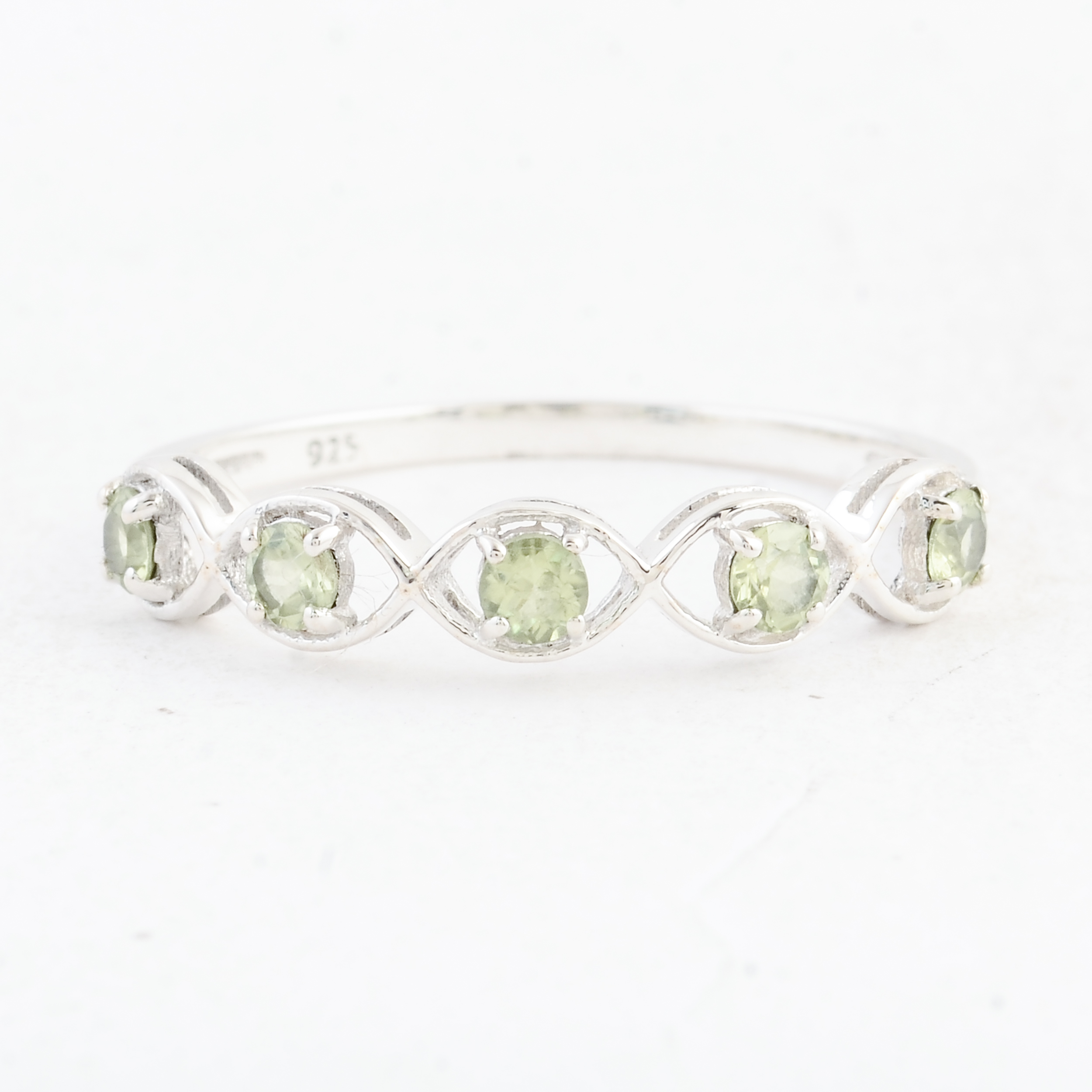 NO RESERVE 0.32 Ct Round Peridot 925 Sterling Silver Ring