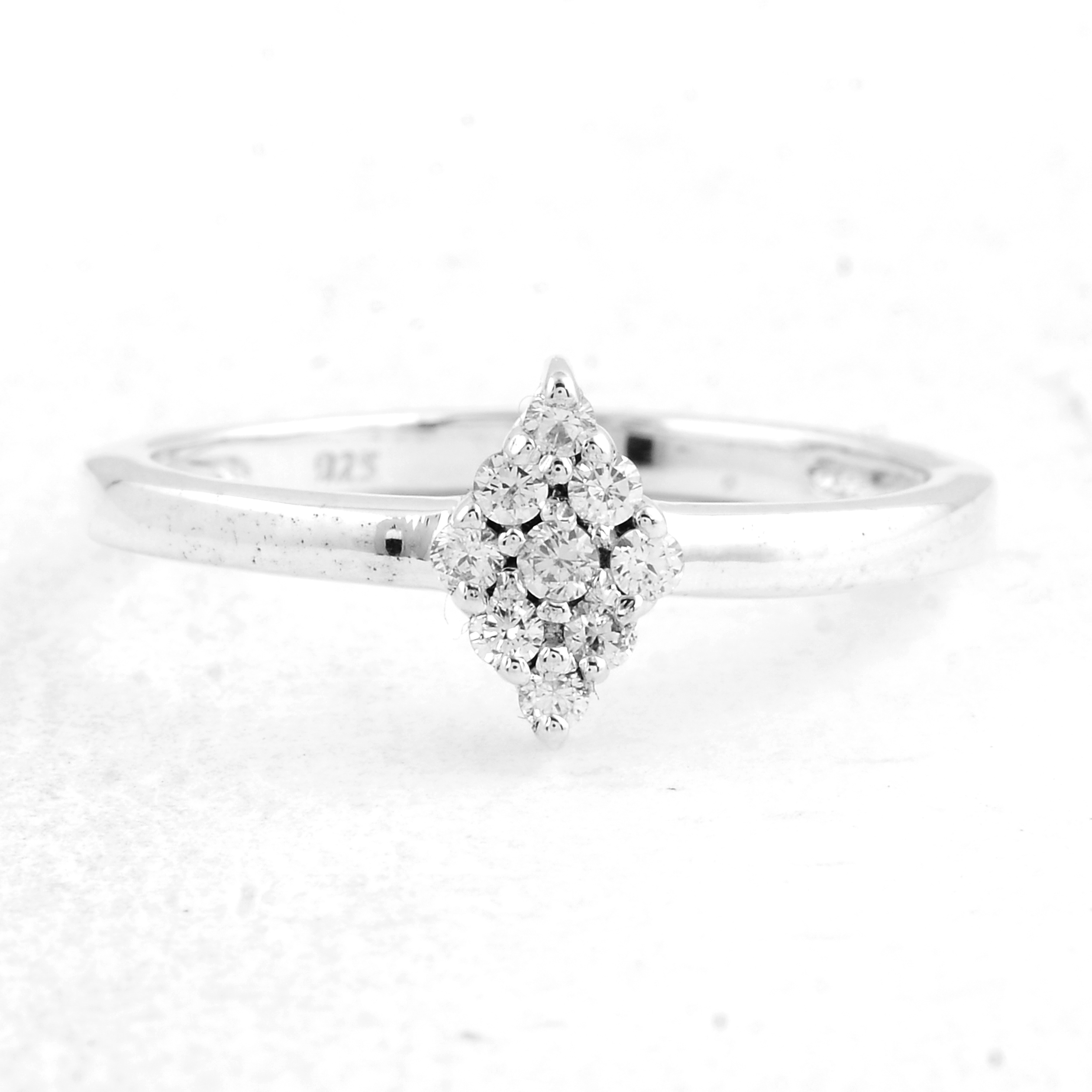 NO RESERVE 0.35 Ct Round Cubic Zirconia 925 Sterling Silver Ring